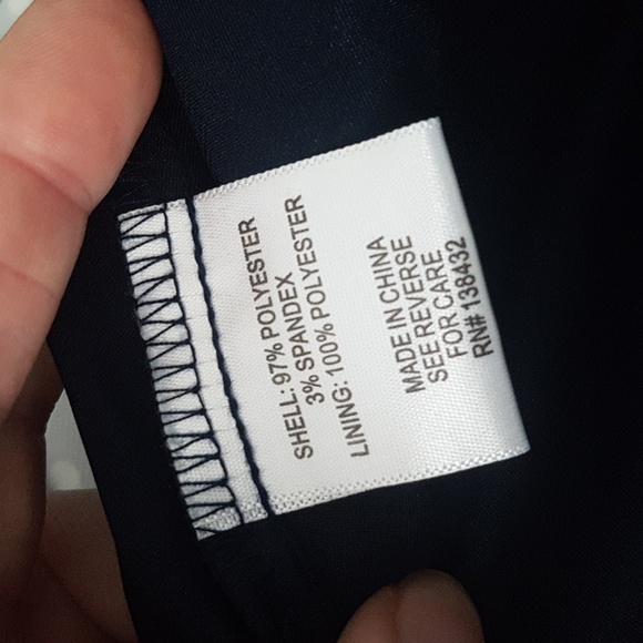 ModCloth Navy White Polka Dot Skirt With Faux Buttons/Belt and Pockets Size M - Picture 8 of 16